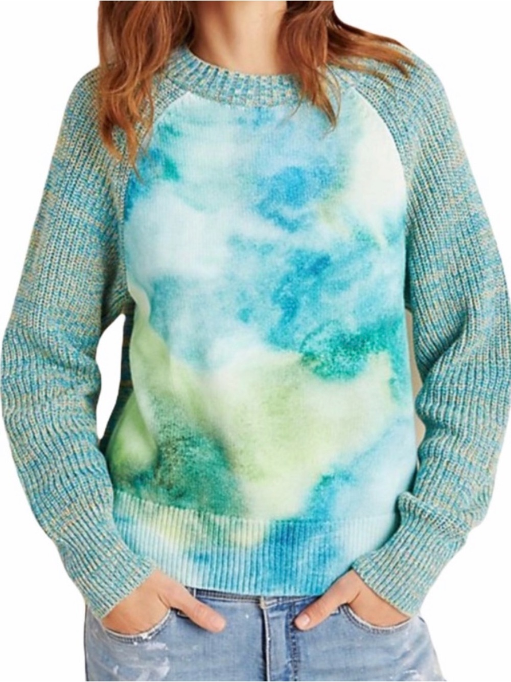 Anthropologie Watercolor Tie Dye Sweater Sz M
